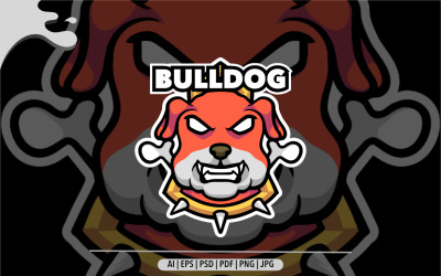 Logotipo do mascote Bulldog para design de jogos e esportes