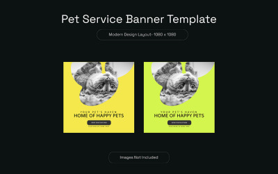 Modello di banner per post sui social media del negozio di animali o copertina sui social media per la cura degli animali domestici e banner promozionale