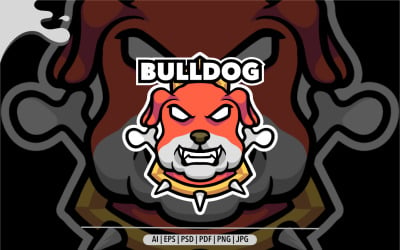 Oyun ve spor tasarımı için Bulldog maskot logosu
