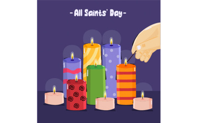 Handritad Alla helgons dag Illustration