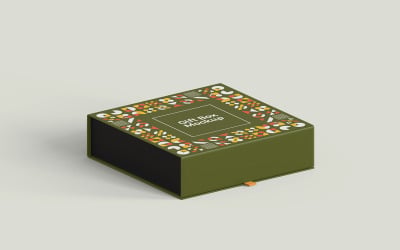 Modèle PSD de maquette de boîte-cadeau Vol 02
