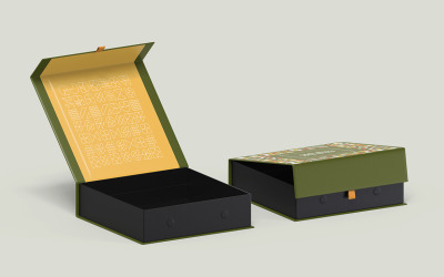 Modèle PSD de maquette de boîte-cadeau Vol 12