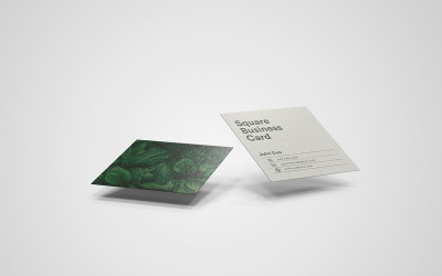 Square business card mockup Vol 04