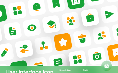 Benutzeroberflächen-Icon-Set im zweifarbigen Stil