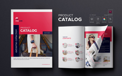 Catalogo moderno di promozione dei prodotti rossi