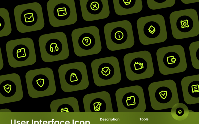 Conjunto de iconos de interfaz de usuario estilo de contorno circular