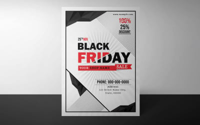 Modelo de Folheto de Venda de Publicidade da Black Friday