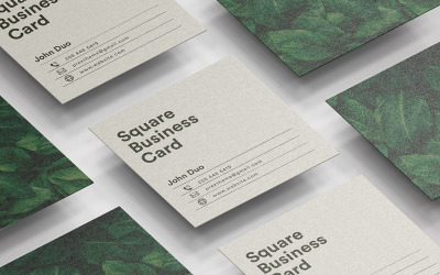 Square business card mockup Vol 13