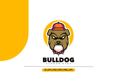 Bulldog maskot logotyp design illustration