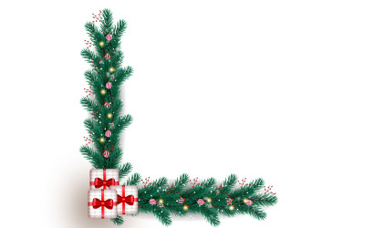 Christmas frames and borders collection Vector christmas garland corner