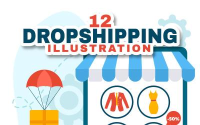 12 Dropshipping-Geschäftsillustration