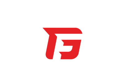 Modello di logo lettera FG FG GF più veloce