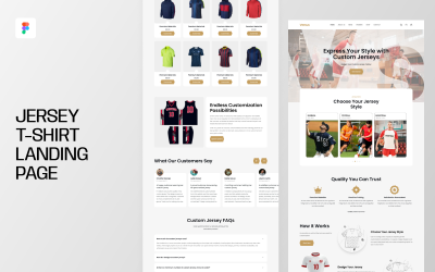 Page de destination du t-shirt en jersey