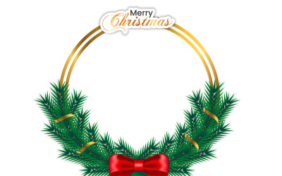 Vector natale foto freme natale foglia fiocchi di neve palle di natale e luci di natale