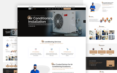 Aica - Air Conditioning Installation &amp;amp; Repair Service HTML5 mall för landningssida