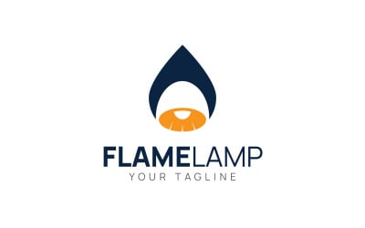 Flame lamp ljus logotyp designmall
