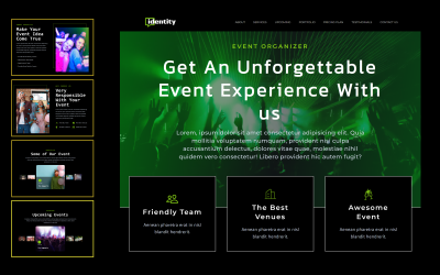 Identity – Event Planner & Celebrations Management Next.js Template.