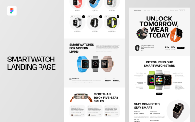 Modelo de página inicial do smartwatch