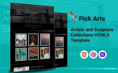 Pick Arts - Modèle HTML5 de collections d&amp;#39;artistes et de sculptures