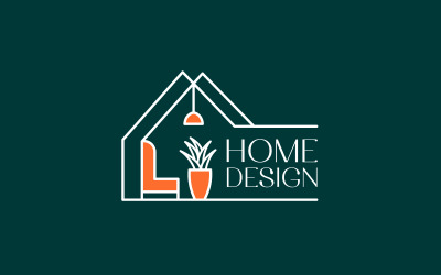 Plantilla de diseño de logotipo interior de decoración del hogar.
