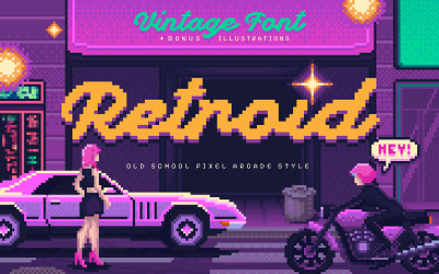Retroid – Vintage pixeles betűtípus