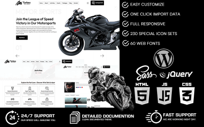 Turbox – motyw WordPress poświęcony sportom motorowym