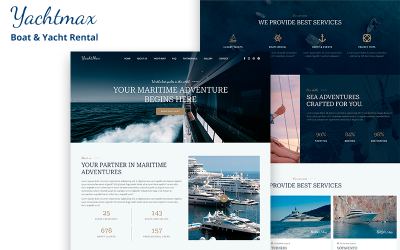 Yachtmax – Csónak- és jachtkölcsönző HTML5 nyitóoldalsablon