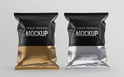 Snackpakket Mockup PSD-sjabloon Vol 02