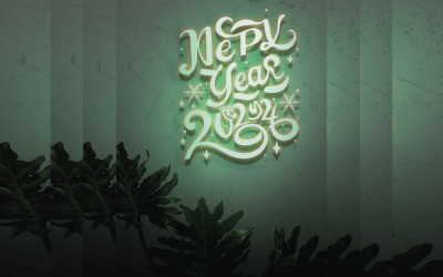 Design de logotipo de ano novo de 2024