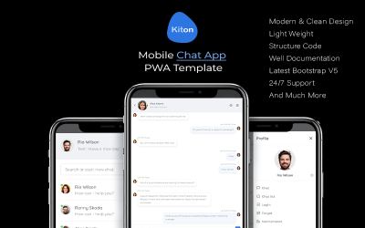 Kiton - šablona PWA aplikace pro mobilní chat