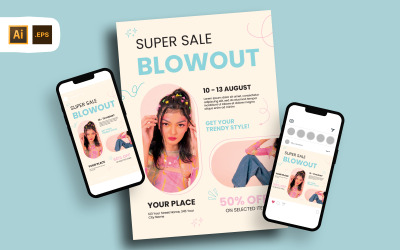 Modèle de Flyer de super vente de mode à la mode