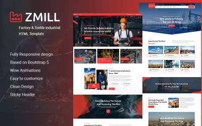 Zmill - Fabrieks- en textielindustriële HTML-sjabloon