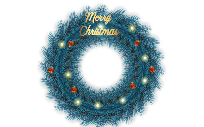 Christmas wreath on transparent background. Vector Illustration concept