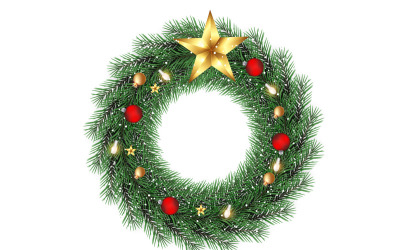 christmas wreath vector design merry christmas text  for xmas greeting card style