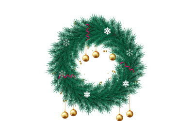 Fröhlicher Weihnachtskranz auf transparentem Hintergrund