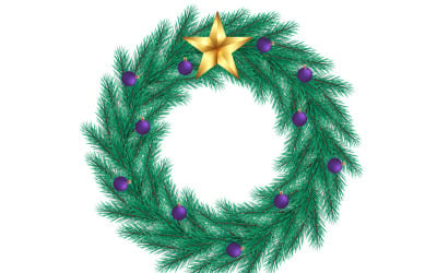 Guirlanda de Natal em fundo transparente. Desenho vetorial