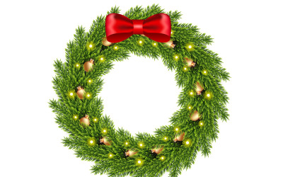 jul krans vektor design god jul text för xmas kort