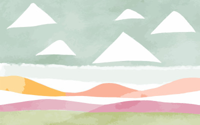 Abstract watercolor background with geometric shapes