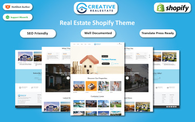 Creative Realestate - Bolån, fastigheter och fastighetshandel Shopify-sektioner Tema