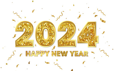 Gyllene glitter Gott Nytt År 2024