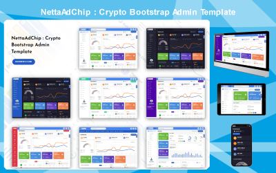 NettaAdChip - Modèle d&amp;#39;administration Crypto Bootstrap