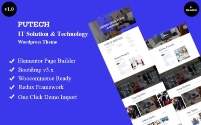 Putech - Tema WordPress de solução e tecnologia de TI