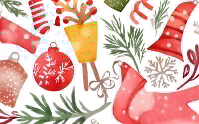 Aquarel Kerstmis naadloze patroon