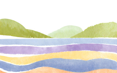 Hand drawn vector illustration. Watercolor painting