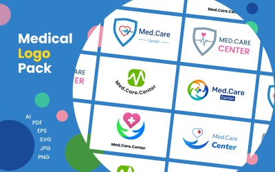 Med.Care.Center – Modello di pacchetto logo medico