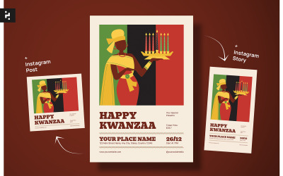Plantilla de volante - feliz kwanzaa