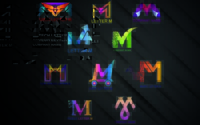 Šablona loga písmene M pro všechny společnosti a značky