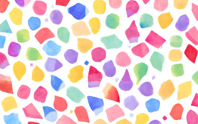 Seamless watercolor pattern with multicolored spots on white background