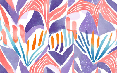 Varrat nélküli mintát akvarell trópusi levelekkel. Kézzel rajzolt illusztráció