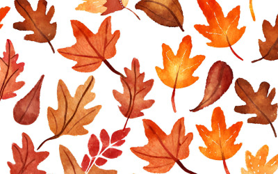 Wzór z akwarela jesiennych liści. Ręcznie rysowana ilustracja